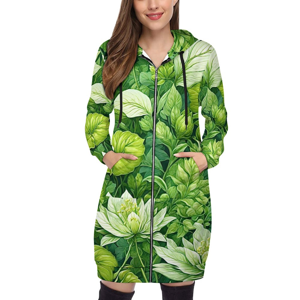 Women's full print long Hoodie