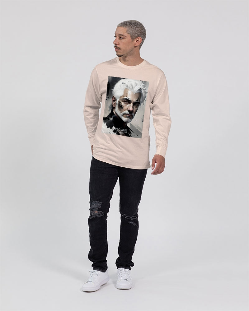 White silver grey fox King Unisex Long Sleeve Tee | Lane Seven