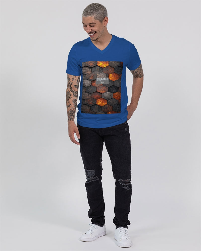 Cool stone hexagon patten 3D Unisex Jersey V-Neck Tee | Bella + Canvas