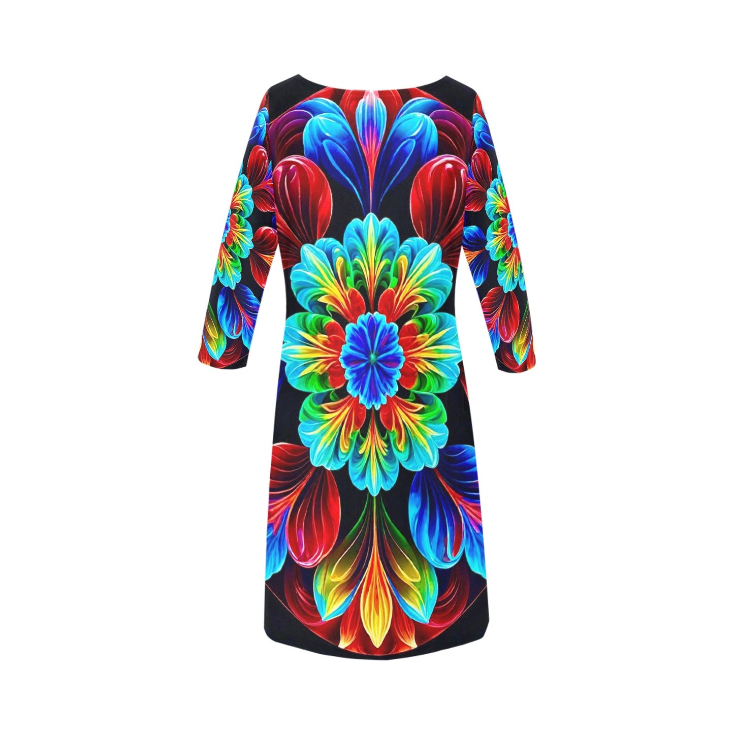 Women's Loose Round Neck Dress (Model D22)