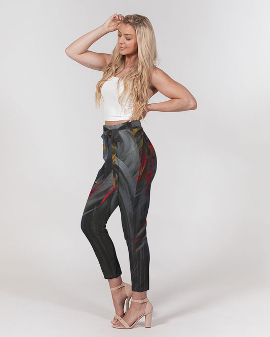 Asian collection [Part 1] Women's All-Over Print Belted Tapered Pants