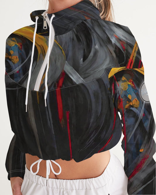 Asian collection [Part 1] Women's All-Over Print Cropped Windbreaker