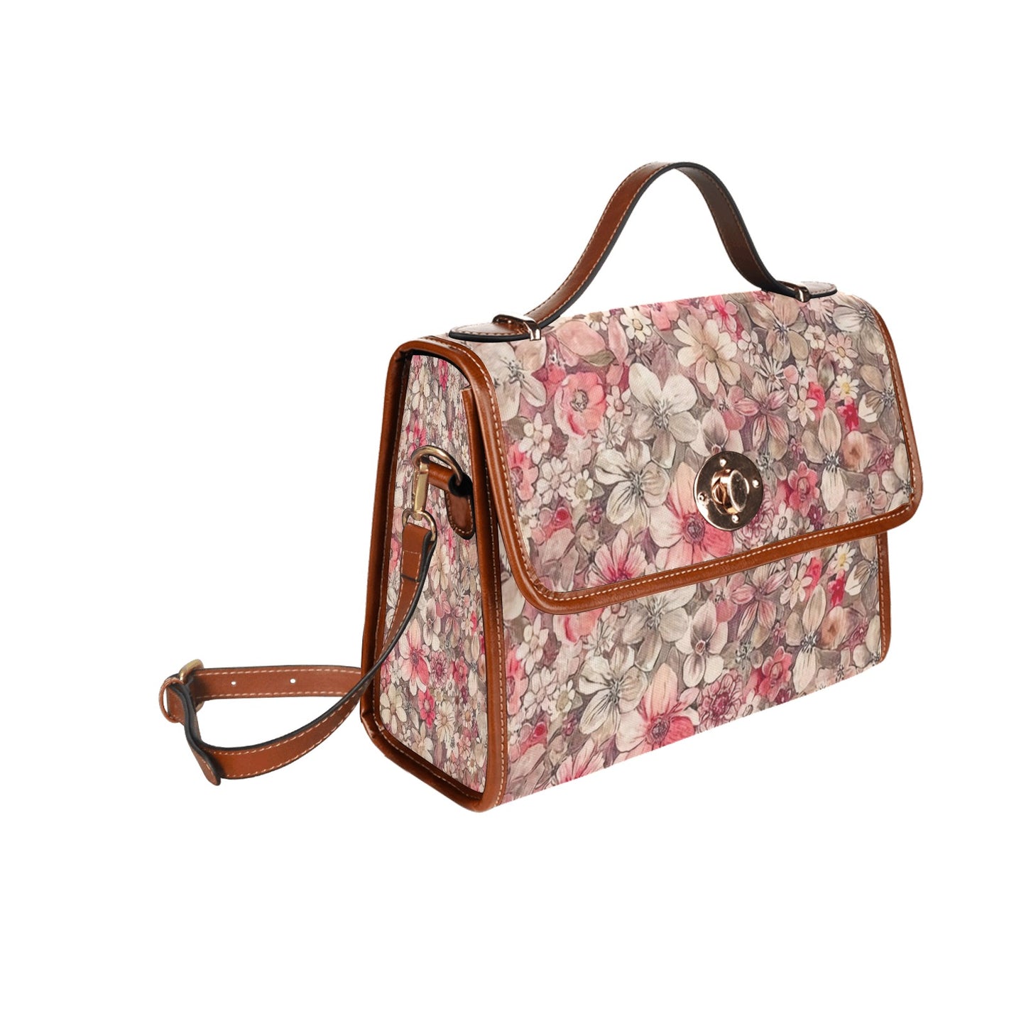 Waterproof Canvas Bag-Brown (All Over Print) (1641)