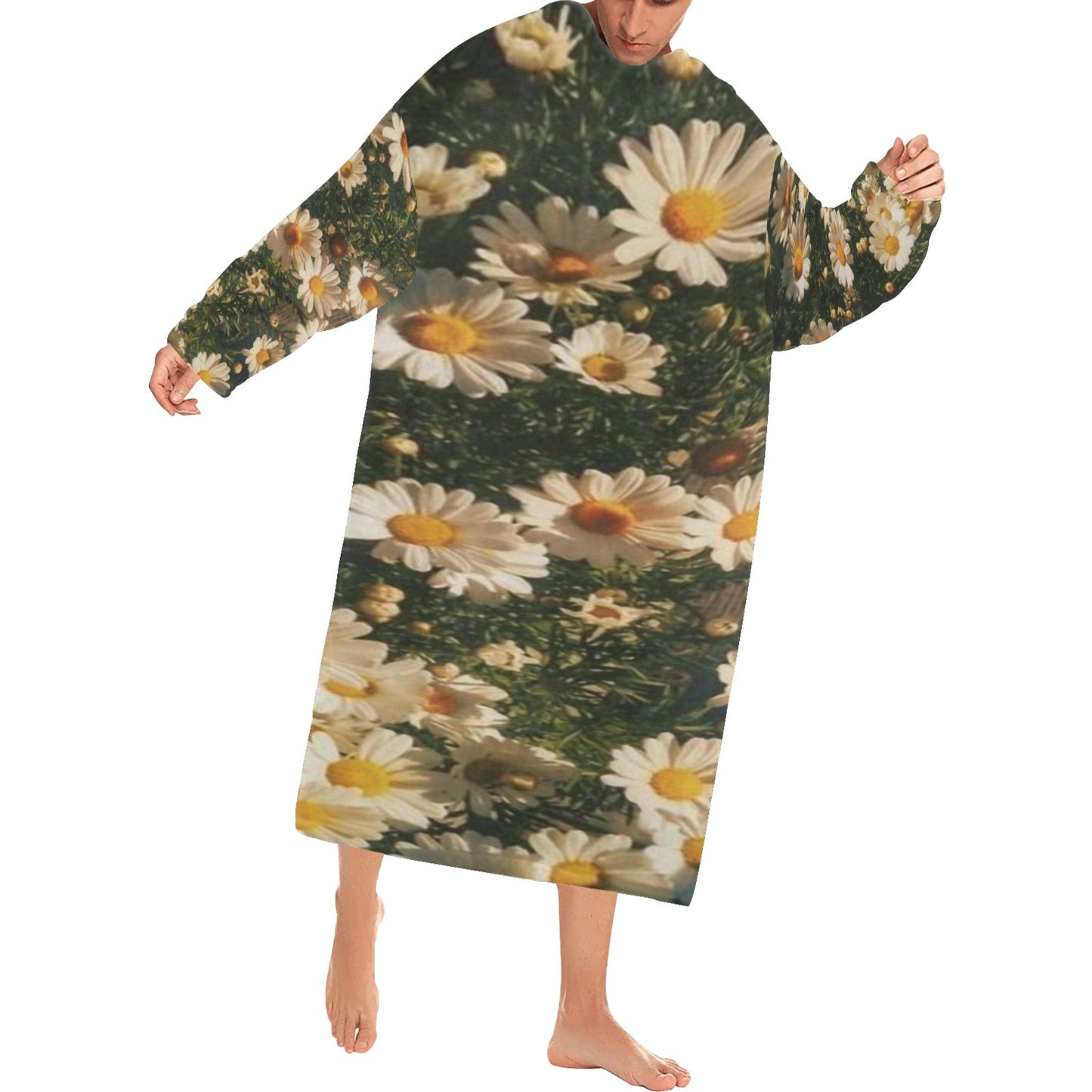 Blanket Robe with Sleeves for Adults