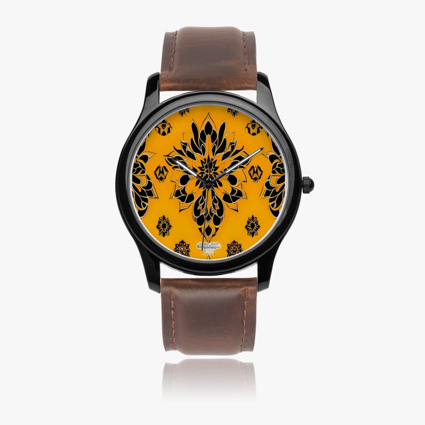 Orange and black royal pattern Black Type Classic Quartz Watch