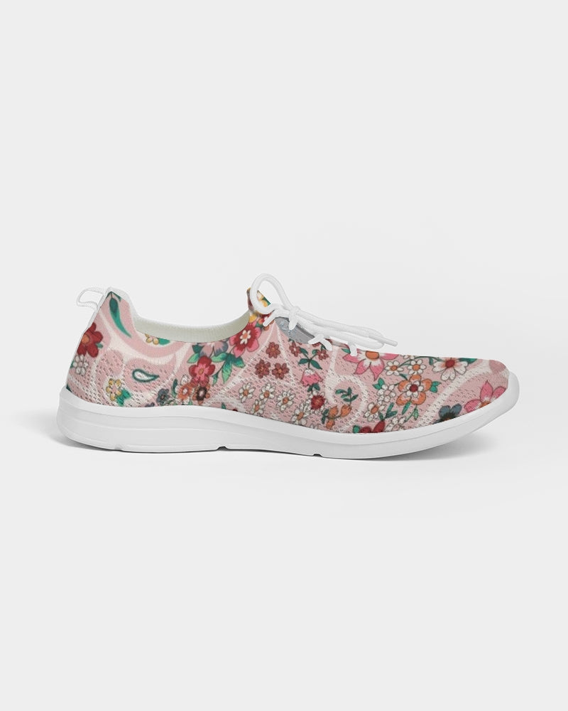 Pink abstract Pretty Sisters Women's Lace Up Flyknit Shoe