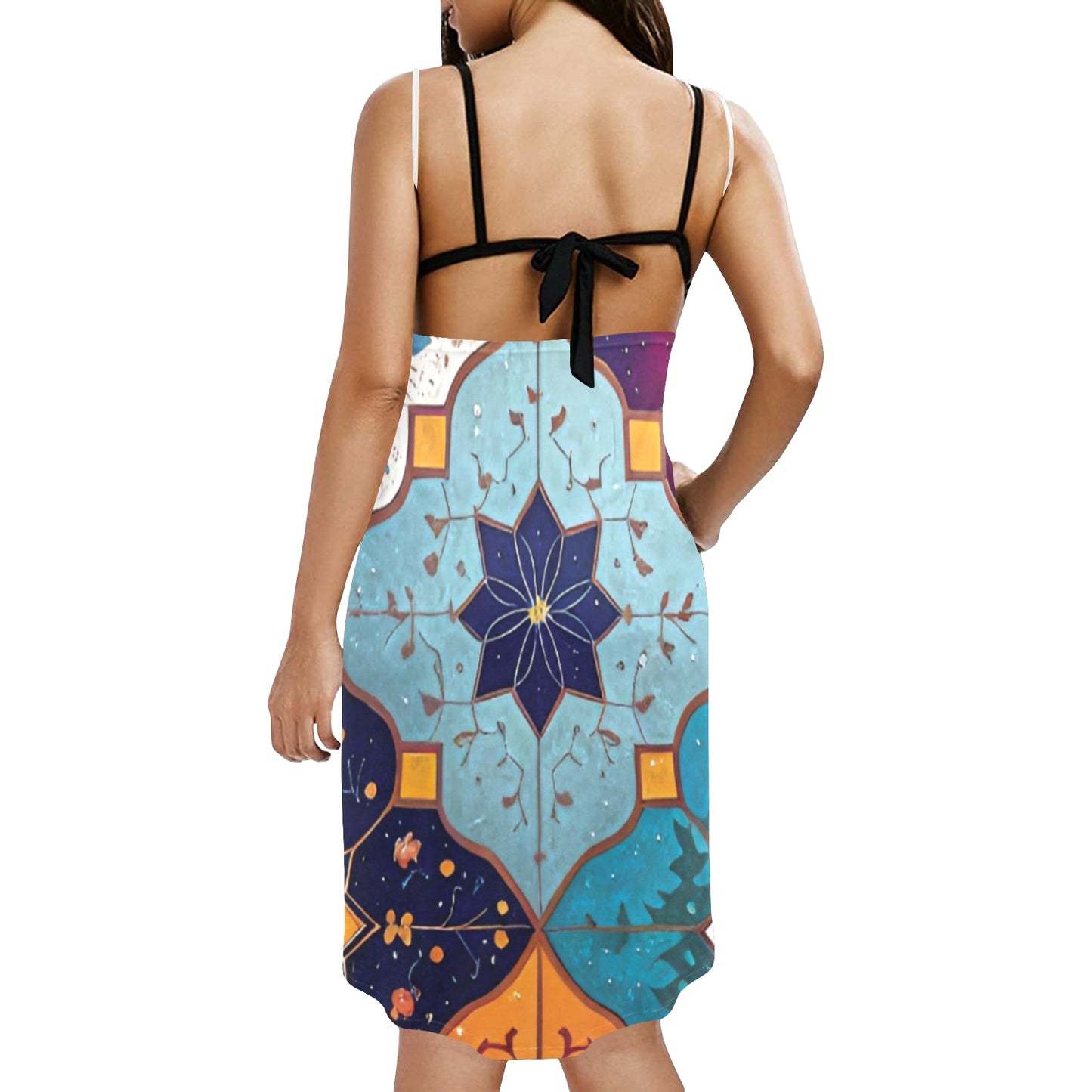 Spaghetti Strap Backless Beach Dress (D65)