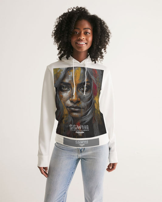 South Asian silver grey white hair sisters portrait  Women's All-Over Print Hoodie