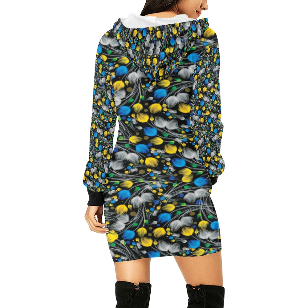 Women's All Over Print Hoodie Mini Dress (H27)