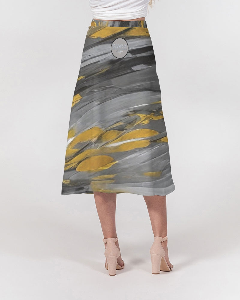 Black Sister Collection [Part 2 ] Women's All-Over Print A-Line Midi Skirt