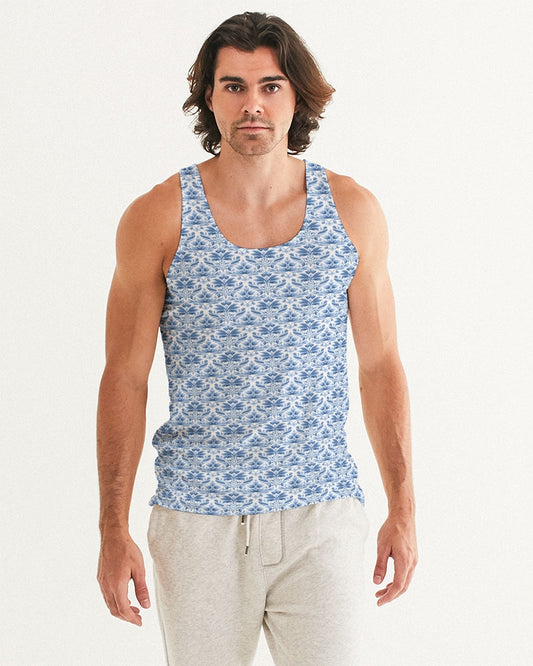 light blue Royal patten  Men's All-Over Print Tank