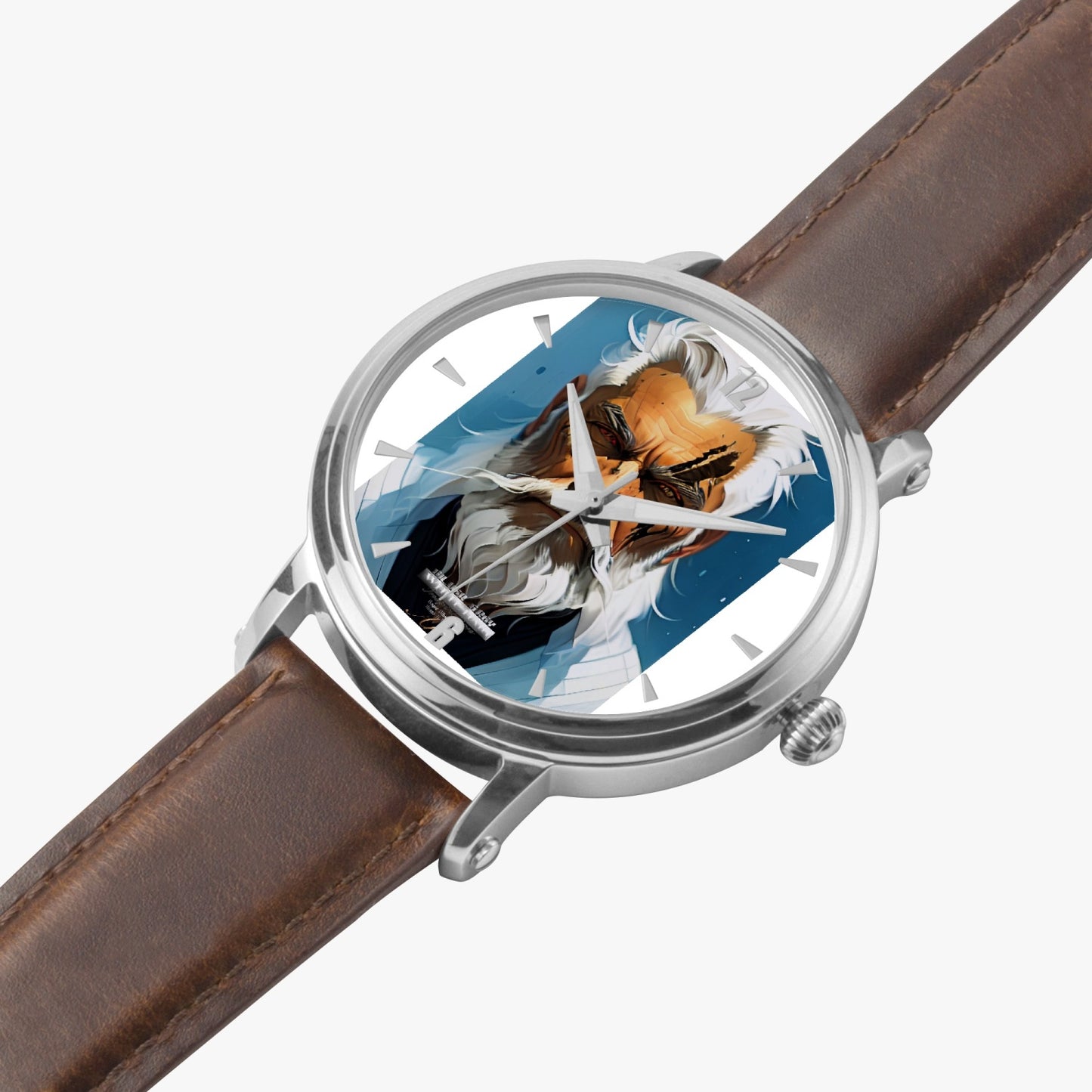 Silver bearded warrior 46mm Unisex Automatic Watch (Silver)