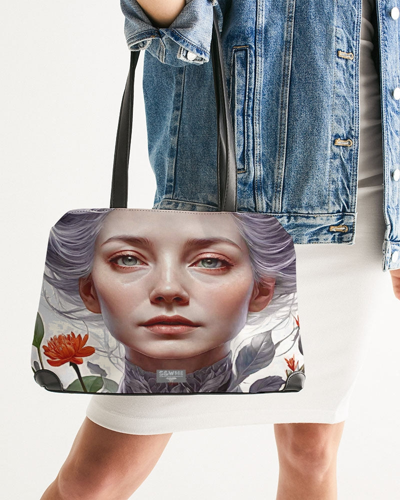 Beautiful white sister grey hair blossom Shoulder Bag