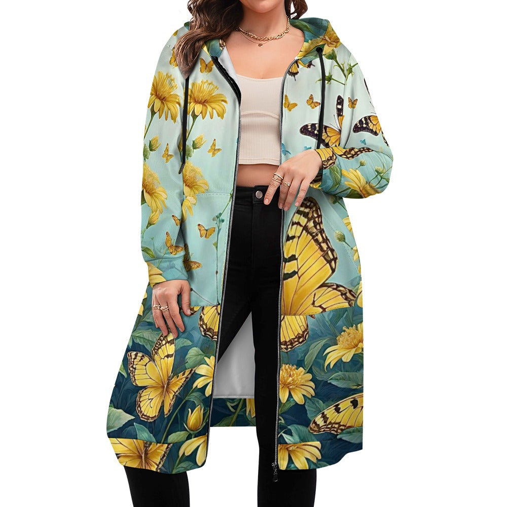 Women's full print long Hoodie