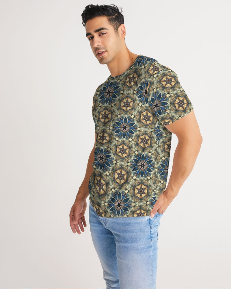 Green & Dark Blue almost star pattern. Men's All-Over Print Tee