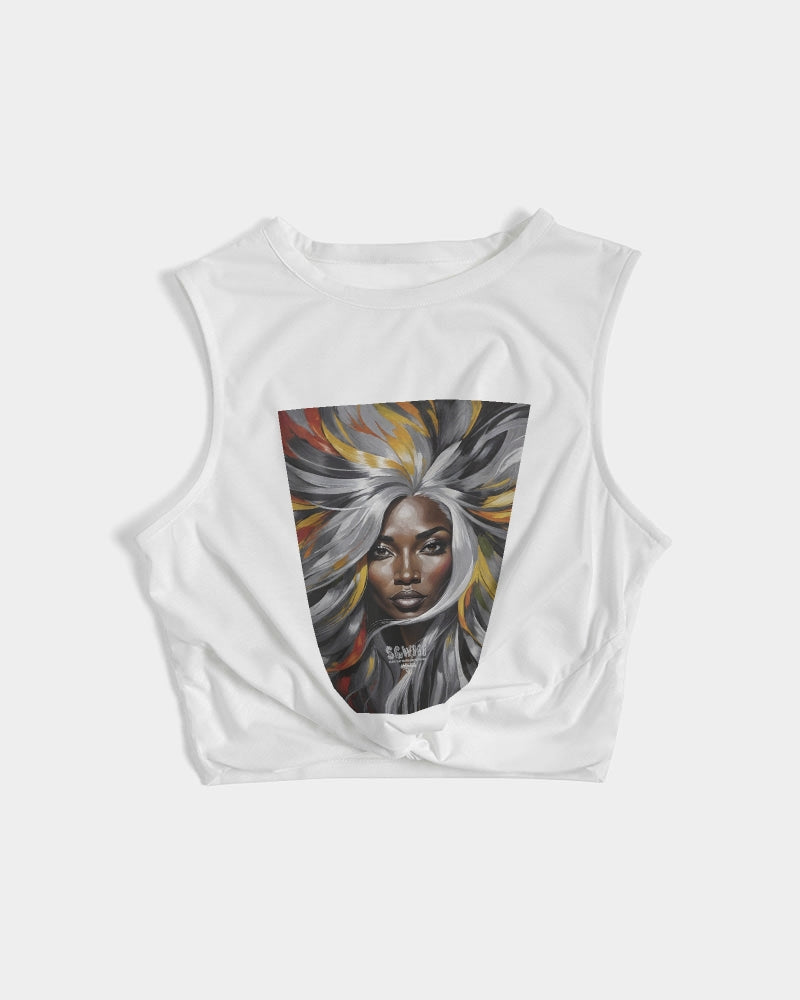 Black Sister Collection [Part 1 ] Women's  All-Over Print Twist-Front Tank