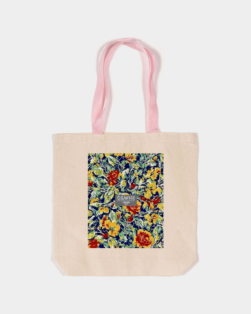 Painted floor design Canvas Tote with Contrast-Color Handles | Q-Tees