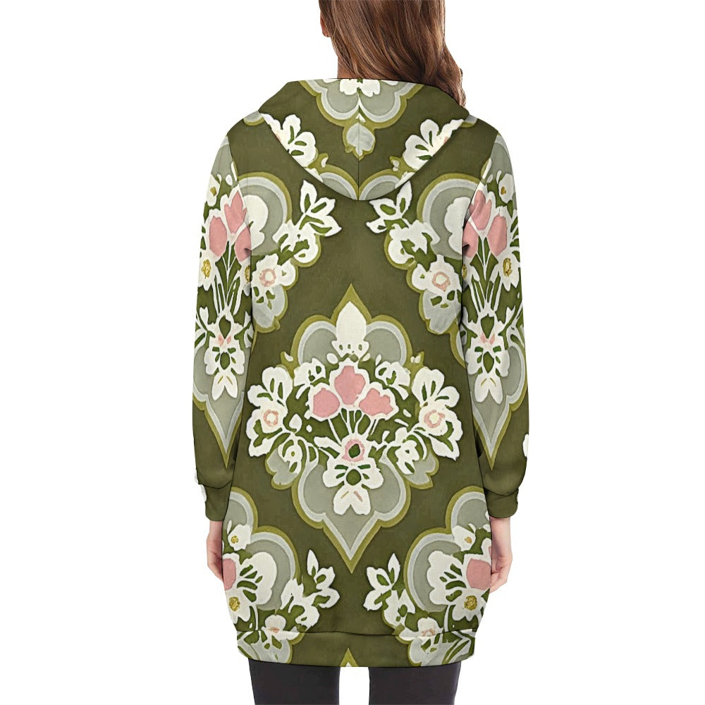 Women's full print long Hoodie