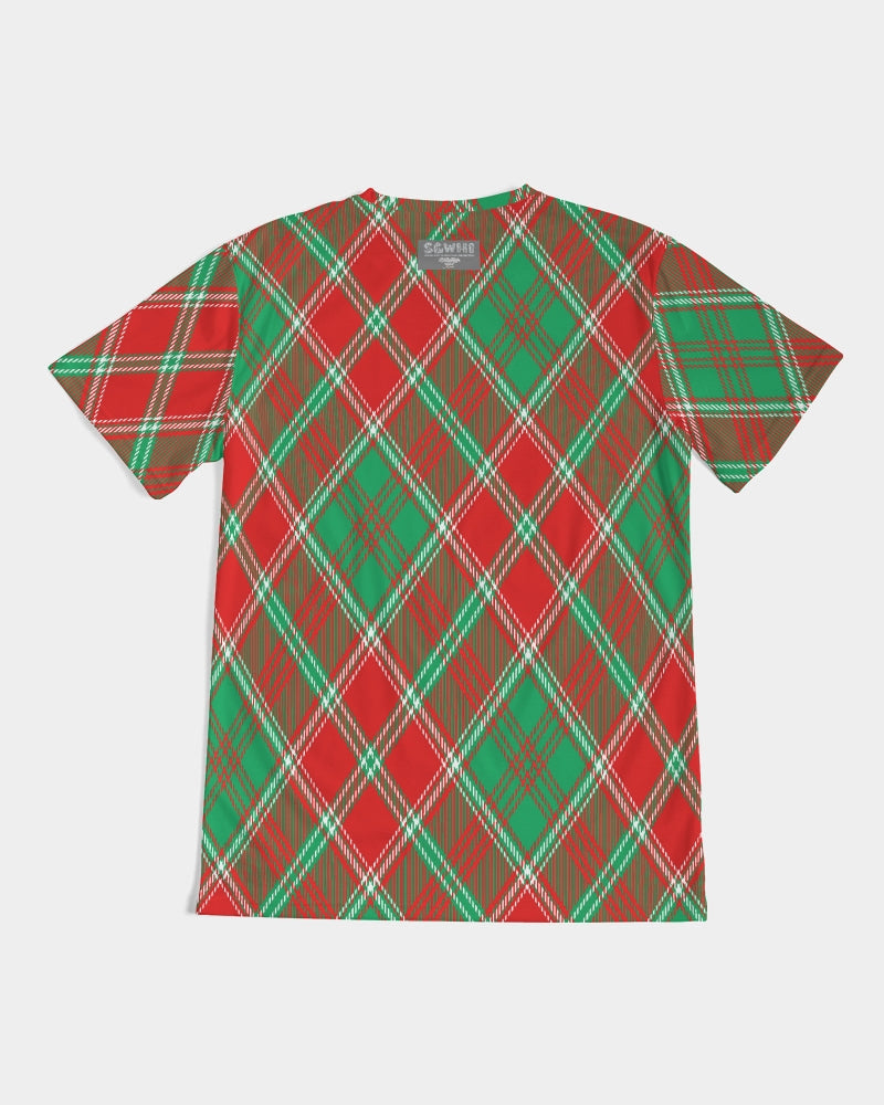 Red & Green cross pattern Men's All-Over Print Tee