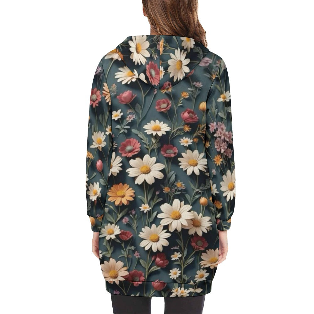 Women's full print long Hoodie