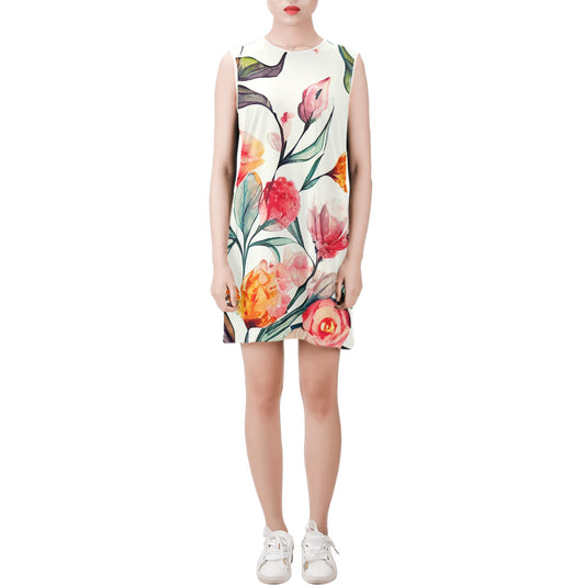 Sleeveless Round Neck Shift Dress (Model D51)