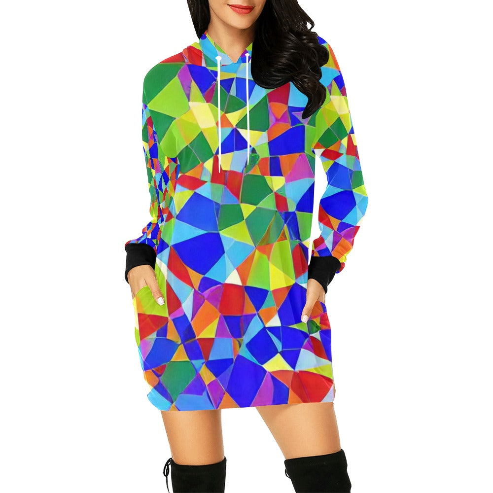 Women's All Over Print Hoodie Mini Dress (H27)