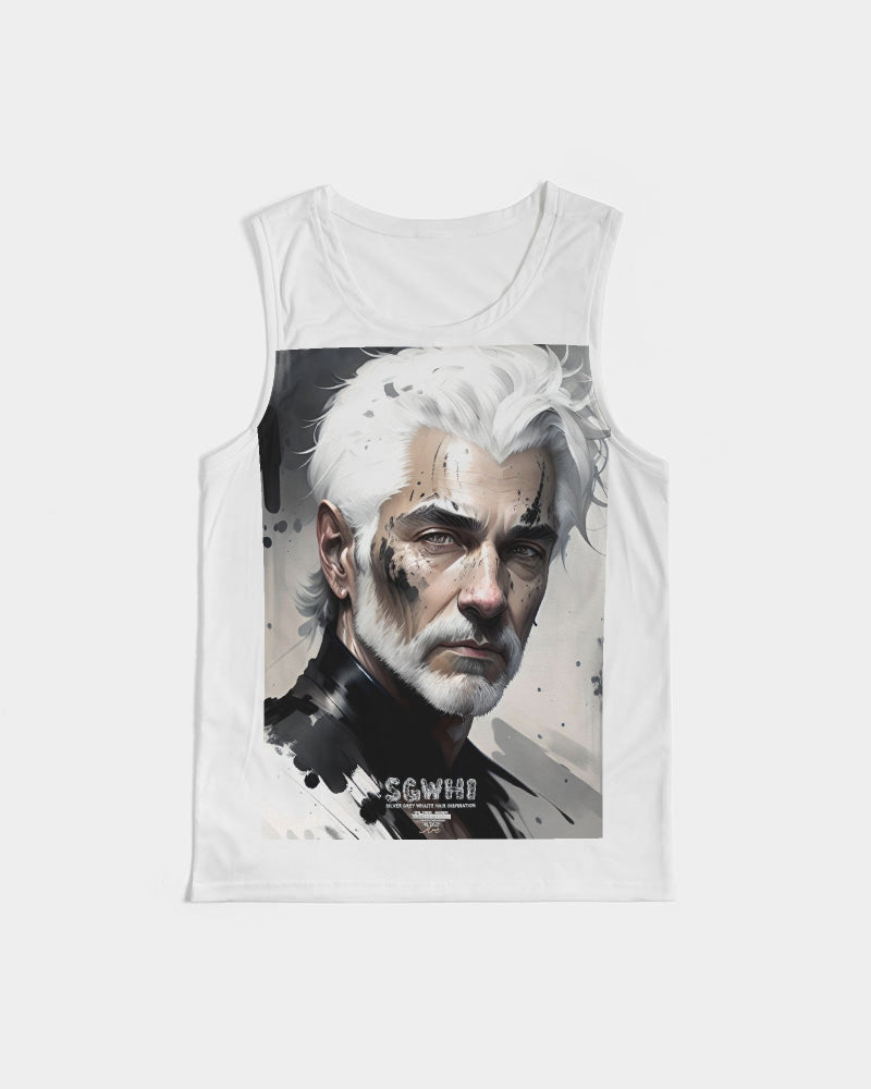 White silver grey fox King Men's All-Over Print Sport Tank