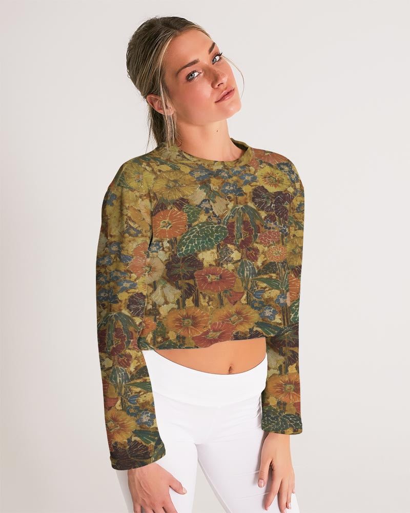 Autumn play Women's All-Over Print Cropped Sweatshirt