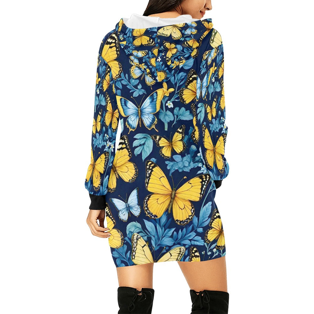 Women's All Over Print Hoodie Mini Dress (H27)