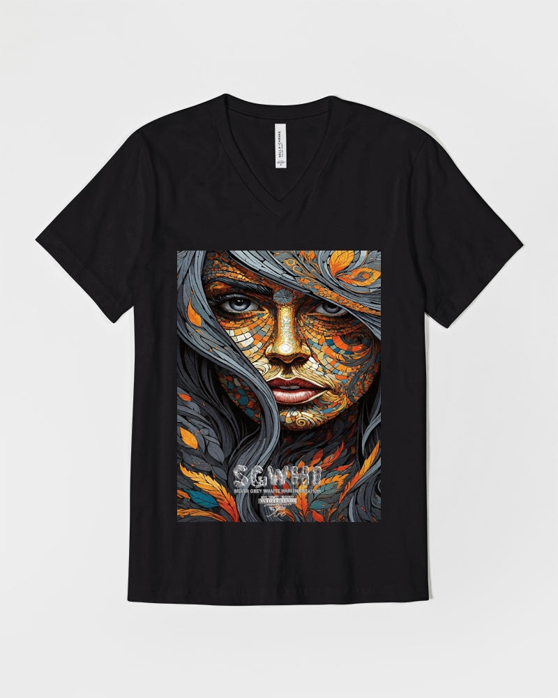 Beautiful Mosaic White Sister  Unisex Jersey V-Neck Tee | Bella + Canvas