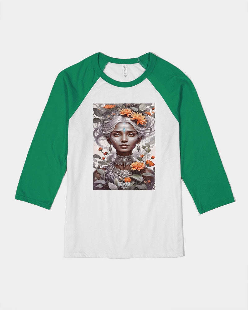 Blossom Indian Grey sister Unisex Three-Quarter Sleeve Baseball Tee | Bella + Canvas