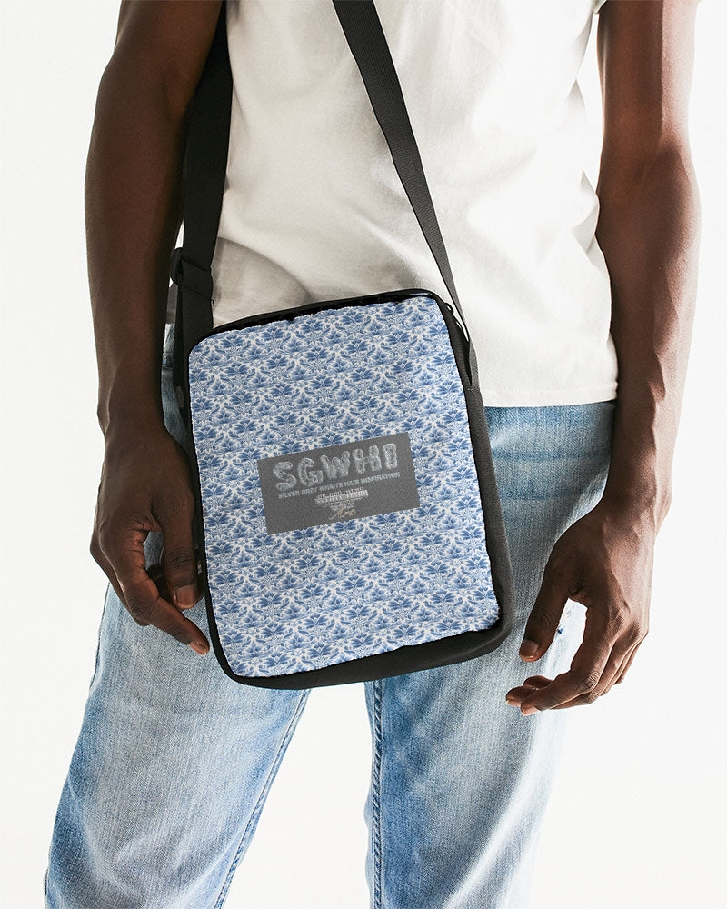 light blue Royal patten  Messenger Pouch