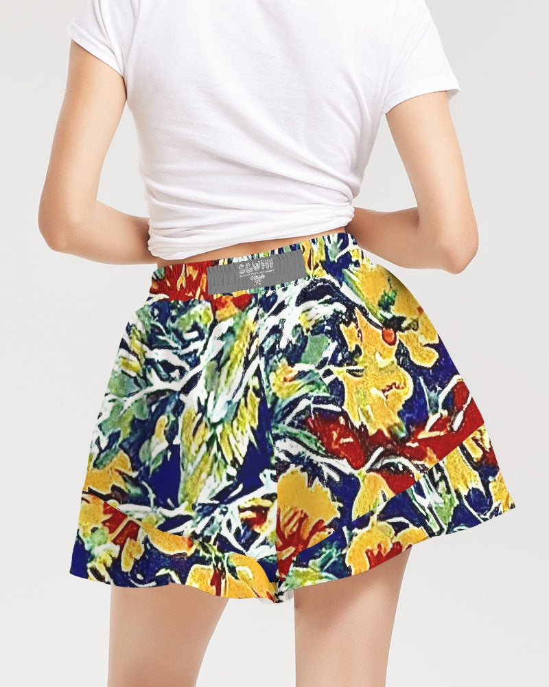 Painted floor design Women's All-Over Print Ruffle Shorts