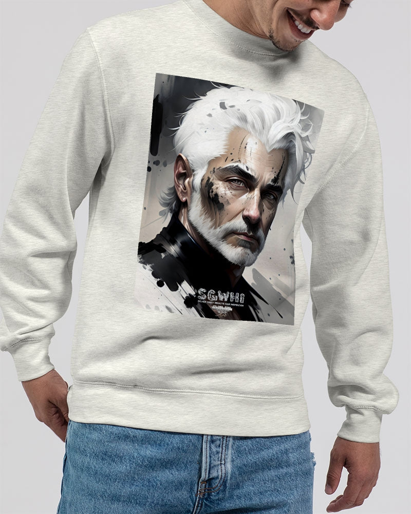 White silver grey fox King Unisex Premium Crewneck Sweatshirt | Lane Seven