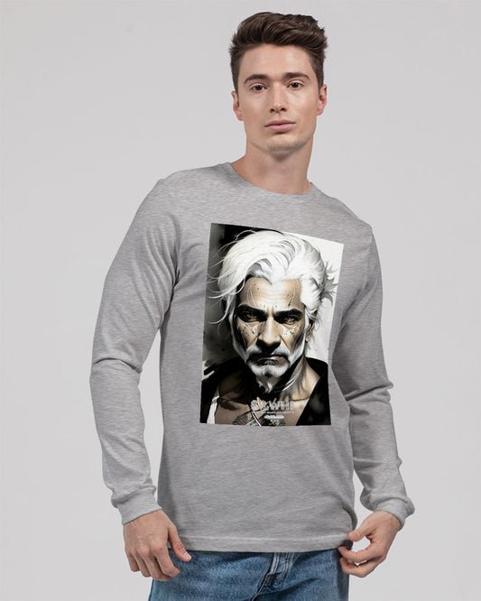 Handsome Silver grey Indian ink Portrait Unisex Jersey Long Sleeve Tee | Bella + Canvas