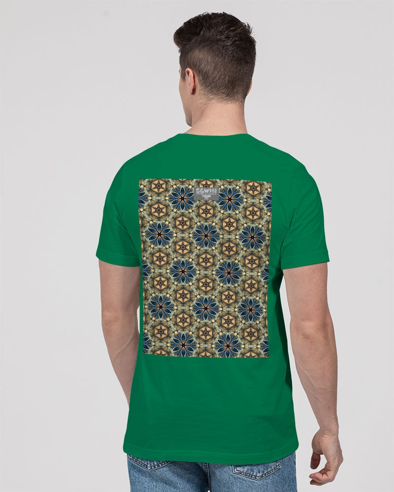 Green & Dark Blue almost star pattern. Unisex Jersey Tee | Bella + Canvas