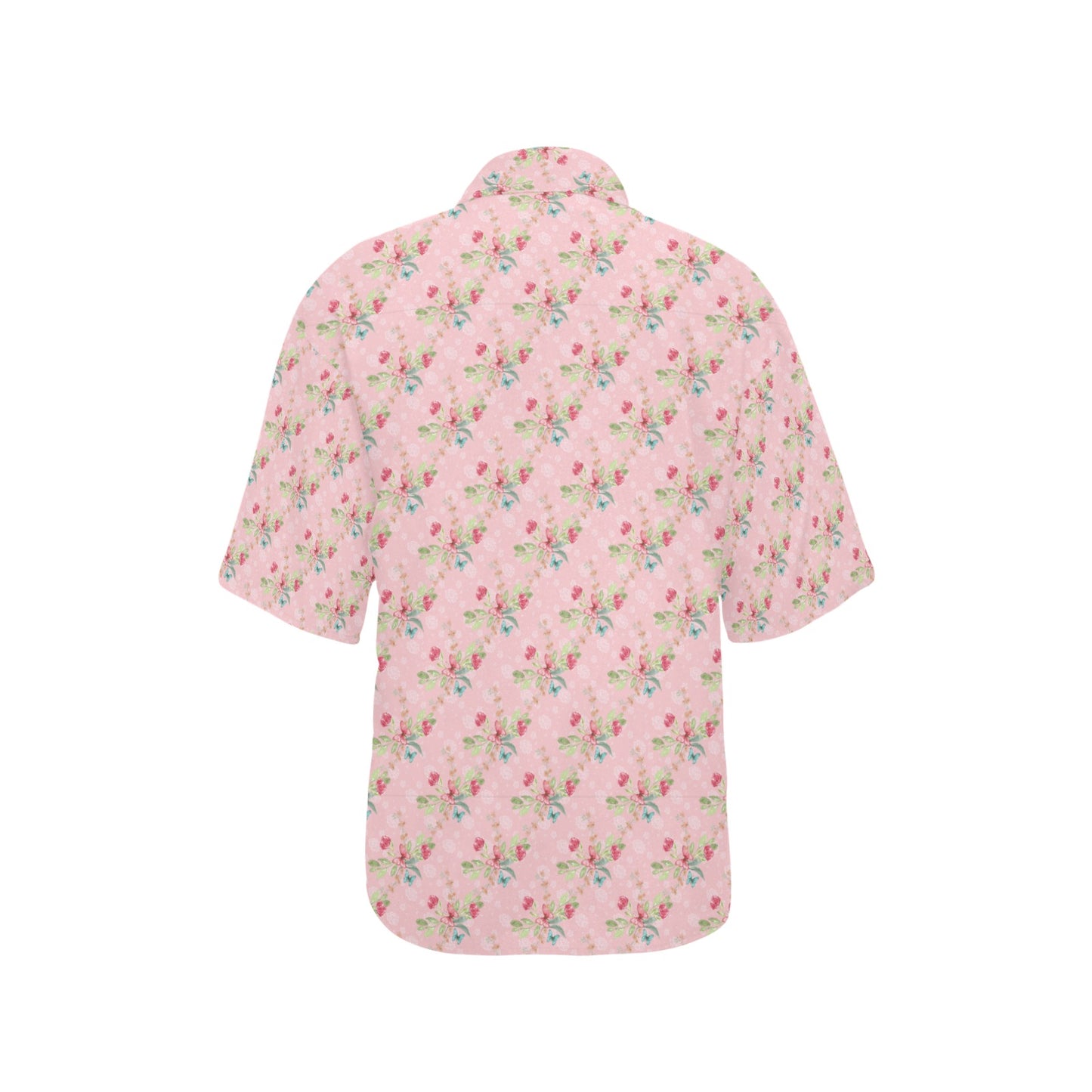 All Over Print Hawaiian pink butterfly Shirt for Women (T58)