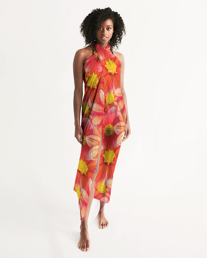 Beautiful blood orange flower design All-Over Print Swim Cover Up