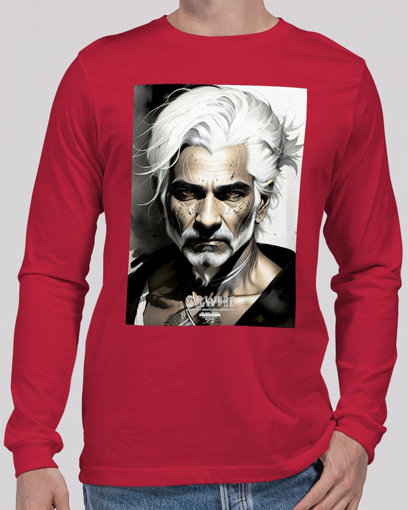 Handsome Silver grey Indian ink Portrait Unisex Jersey Long Sleeve Tee | Bella + Canvas