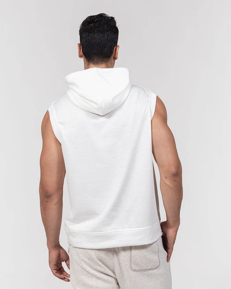 White silver grey fox King Men's All-Over Print Heavyweight Sleeveless Hoodie