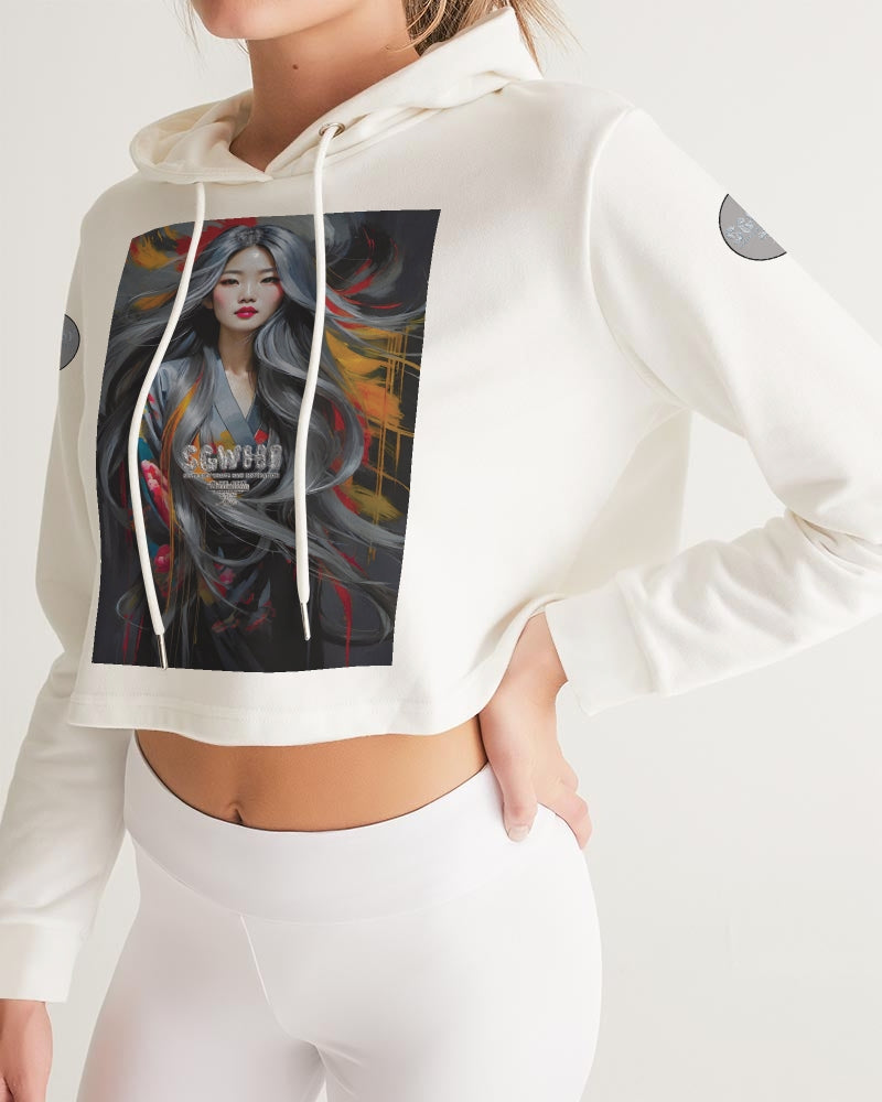 This is part three of a three part collection  Women's All-Over Print Cropped Hoodie