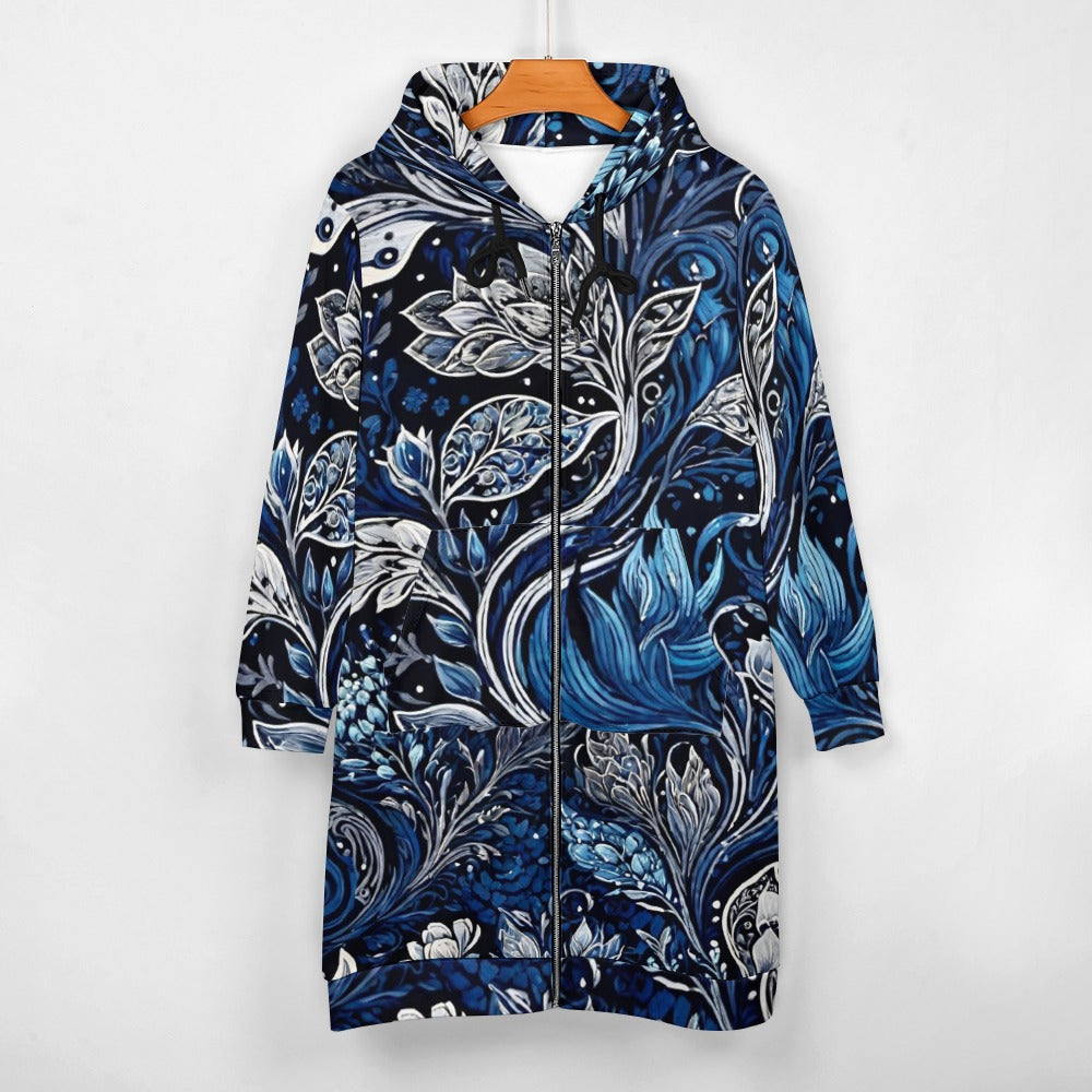 Women's full print long Hoodie