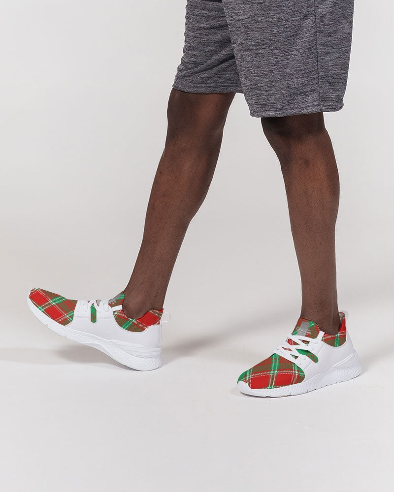 Red & Green cross pattern Men's Two-Tone Sneaker