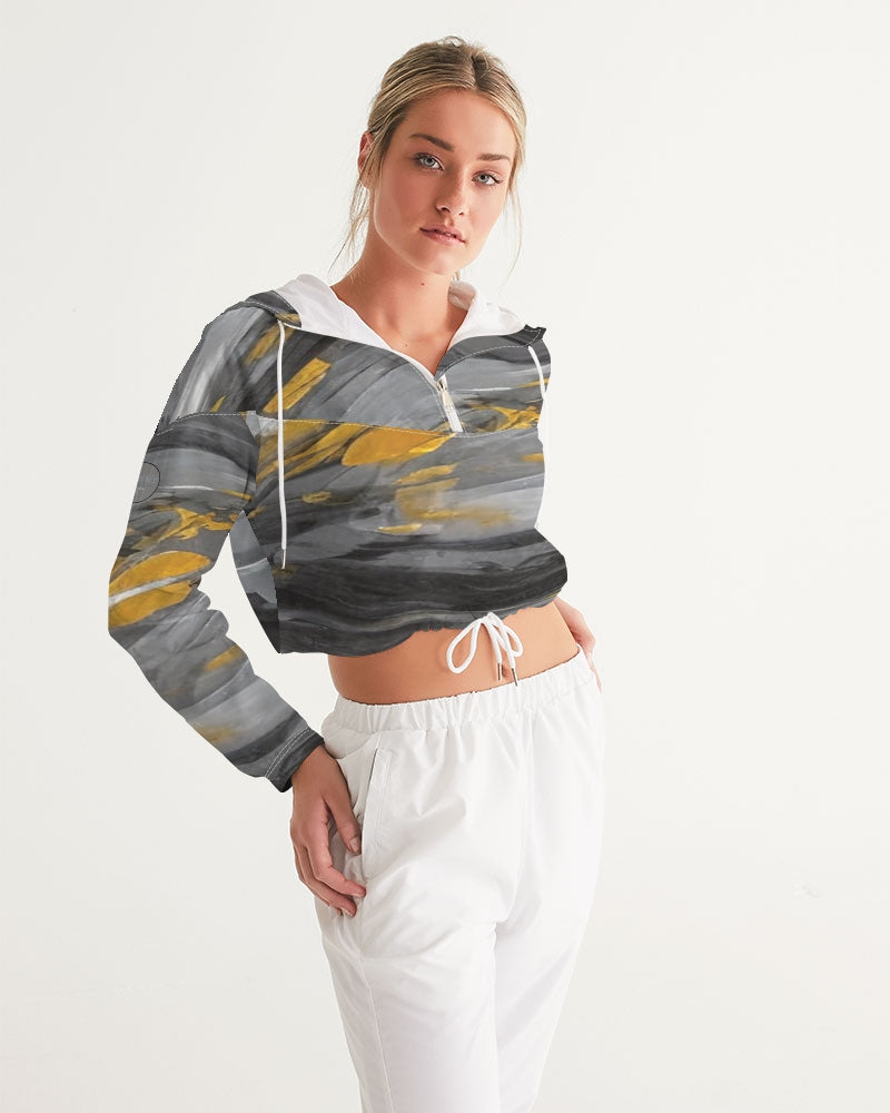 Black Sister Collection [Part 1 ] Women's All-Over Print Cropped Windbreaker