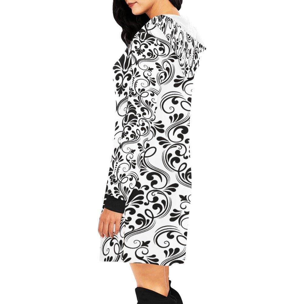 Women's All Over Print Hoodie Mini Dress (H27)