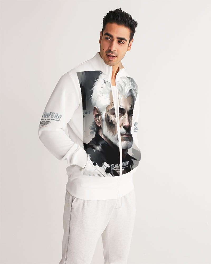 White silver grey fox King Men's All-Over Print Track Jacket