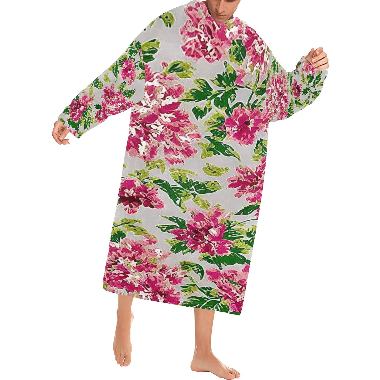 Blanket Robe with Sleeves for Adults