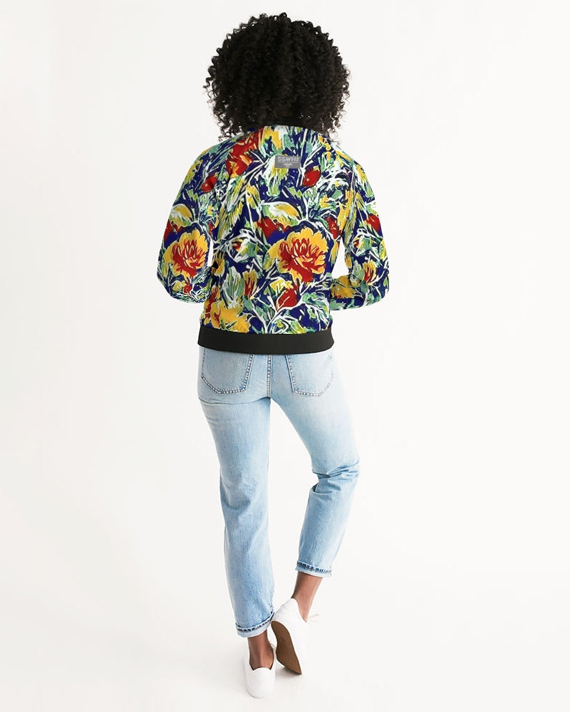 Painted floor design Women's All-Over Print Bomber Jacket