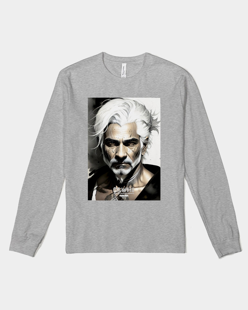 Handsome Silver grey Indian ink Portrait Unisex Jersey Long Sleeve Tee | Bella + Canvas