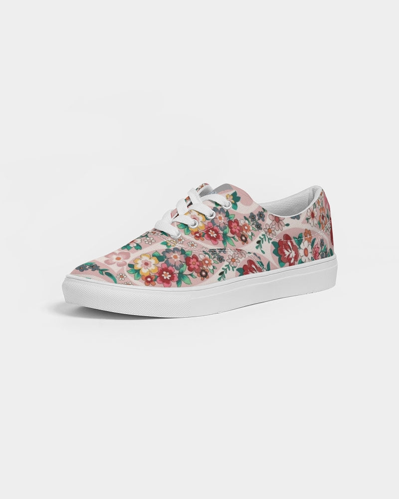 Pink abstract Pretty Sisters Women's Lace Up Canvas Shoe